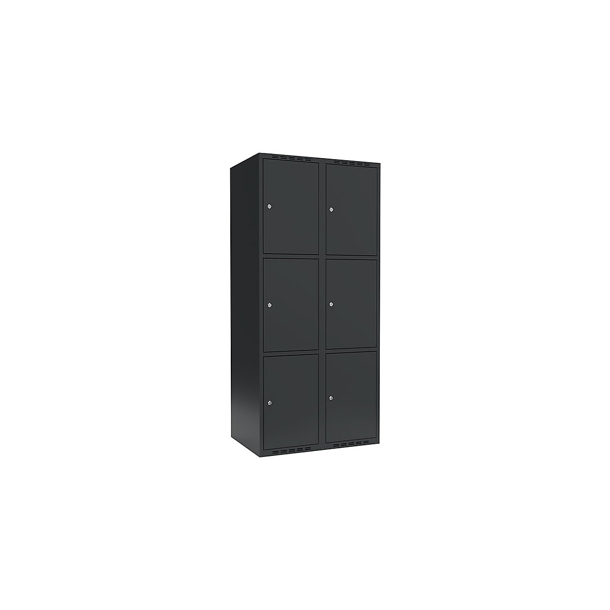 Armário de cacifos com 3 compartimentos Fydor, 2 compartimentos, cinzento, L 800 mm, 2 compartimentos, forma de teto plano, fechadura de cilindro-0