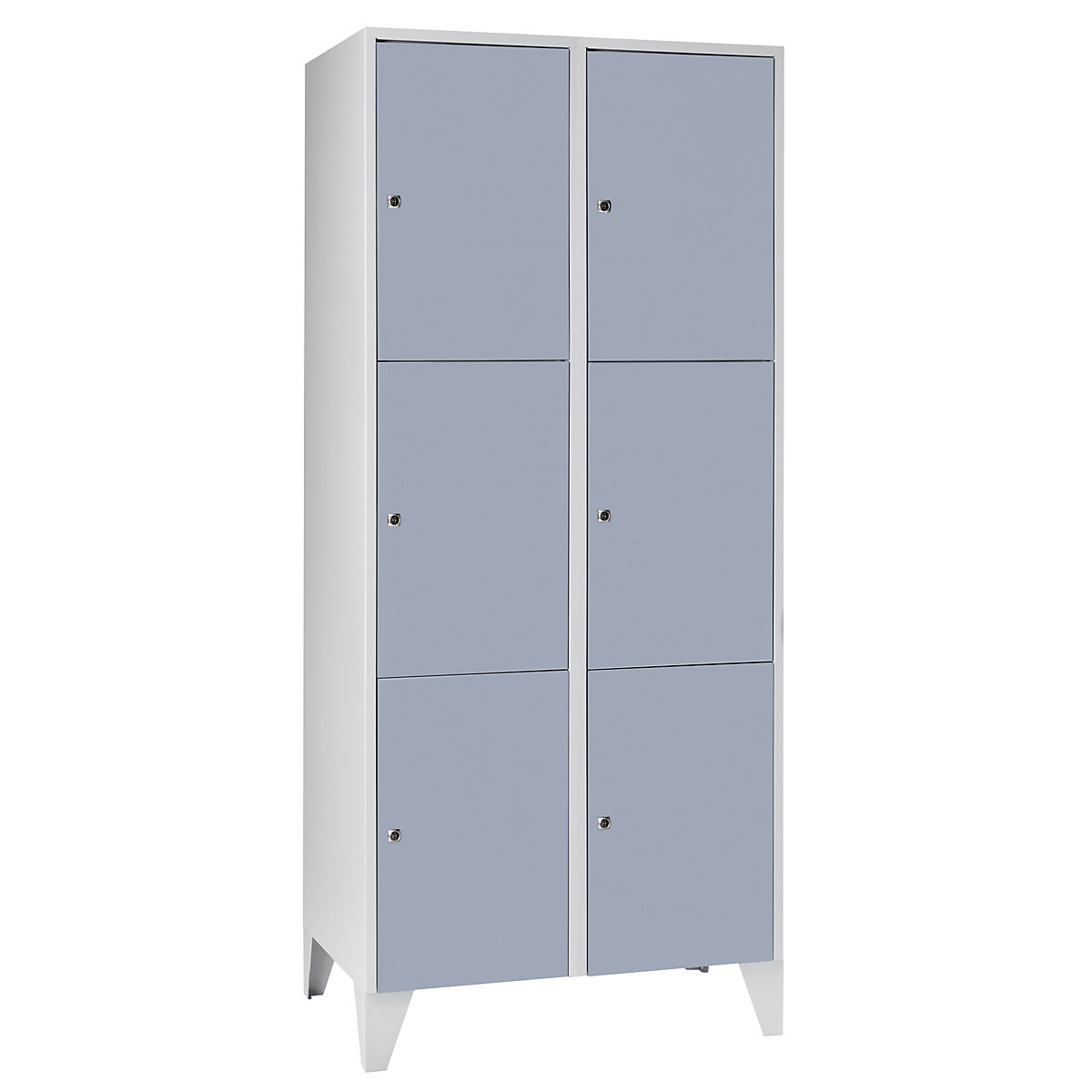Armário de cacifos com 3 compartimentos München – Wolf, 2 compartimentos, largura 800 mm, cinzento prateado-0