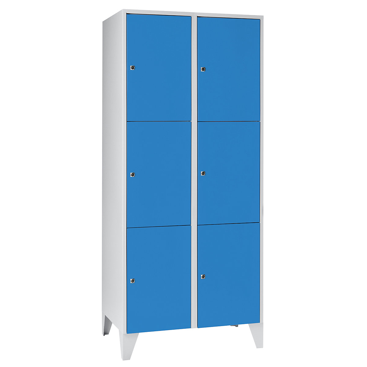 Armário de cacifos com 3 compartimentos München – Wolf, 2 compartimentos, largura 800 mm, azul claro-0