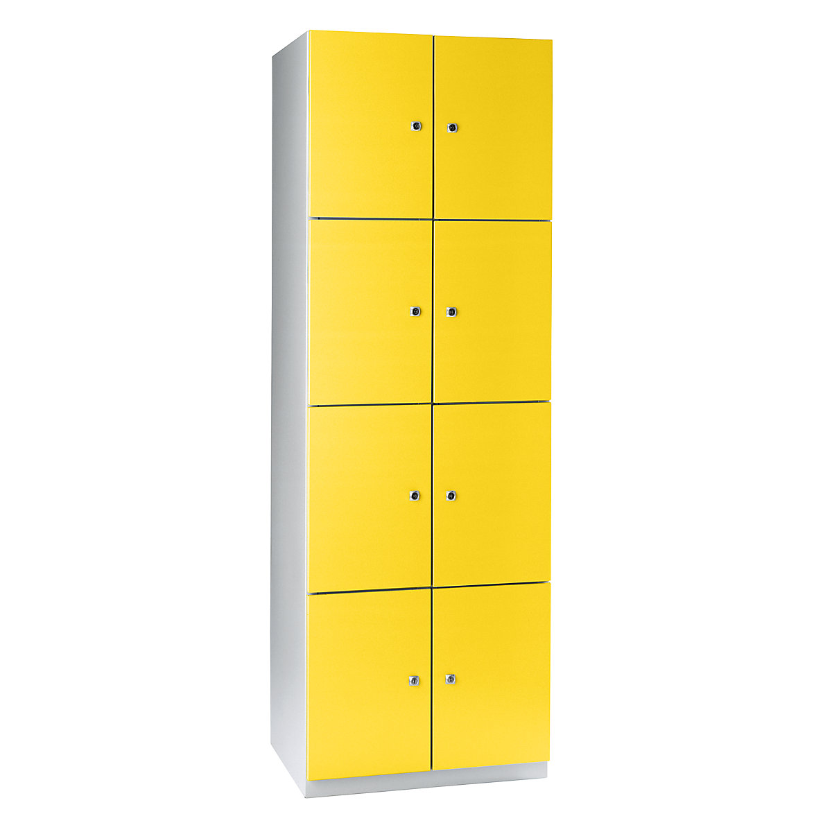 Armário de cacifos com 4 compartimentos Frankfurt – Wolf, 2 compartimentos, cinzento claro/amarelo de zinco-0