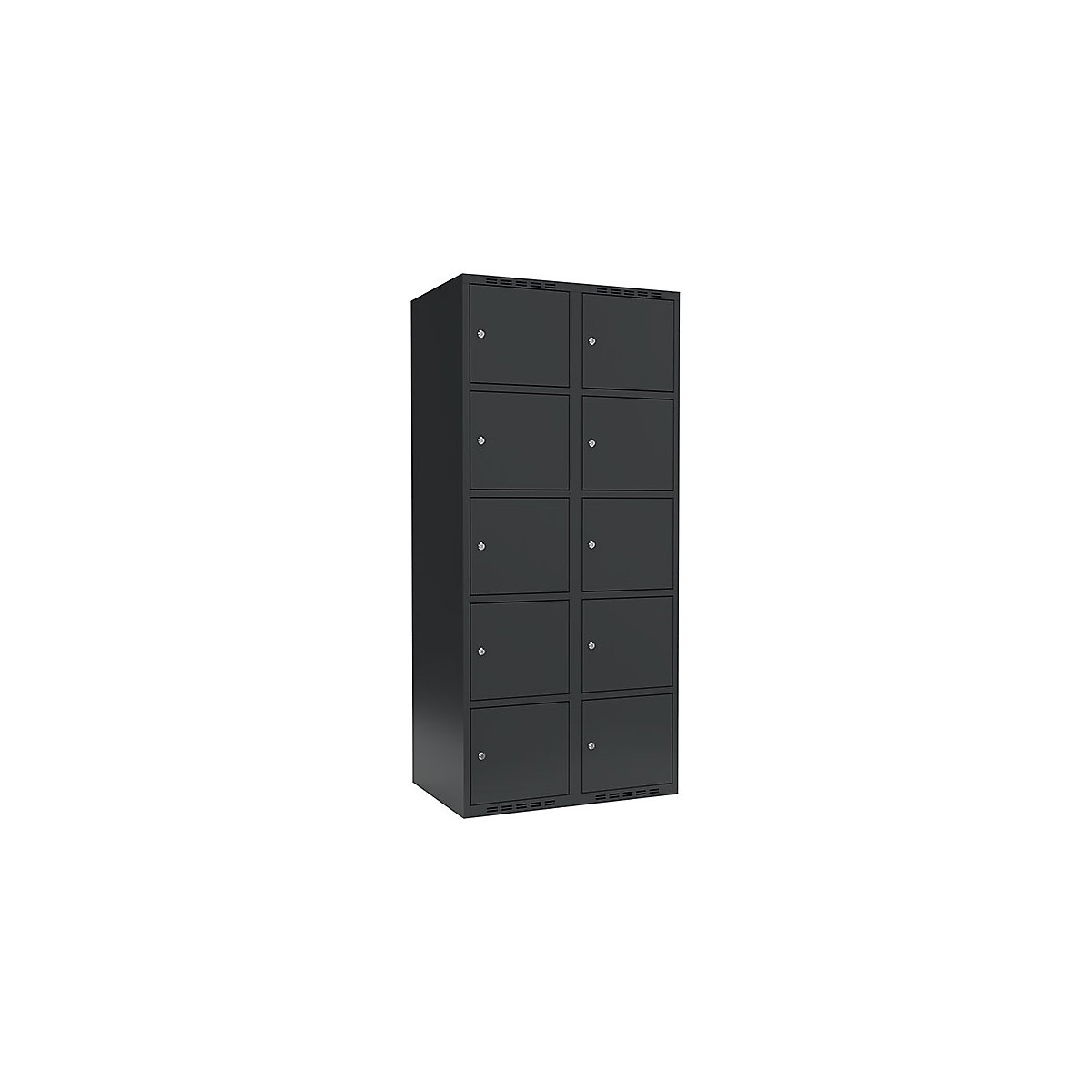 Armário de cacifos com 5 compartimentos Fydor, 2 compartimentos, cinzento, L 800 mm, 2 compartimentos, forma de teto plano, fechadura de cilindro-0