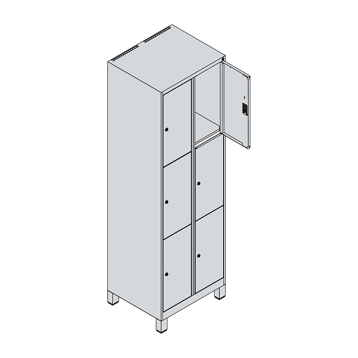 Armário de cacifos de 3 andares Classic PLUS – C+P (Imagem do produto 3)-2