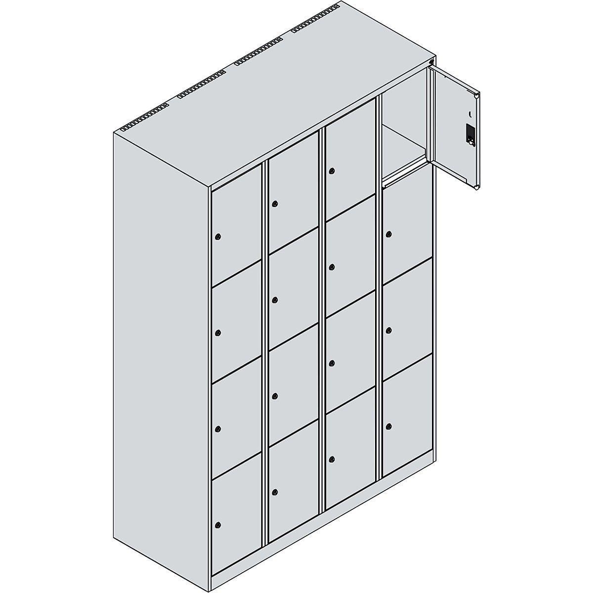 Armário de cacifos de 4 andares Classic PLUS – C+P (Imagem do produto 4)-3