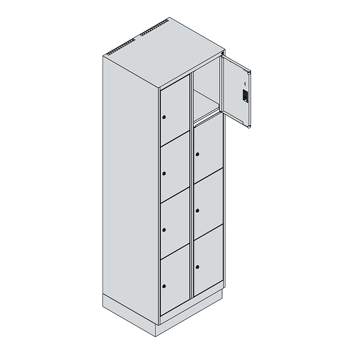 Armário de cacifos de 4 andares Classic PLUS – C+P (Imagem do produto 4)-3