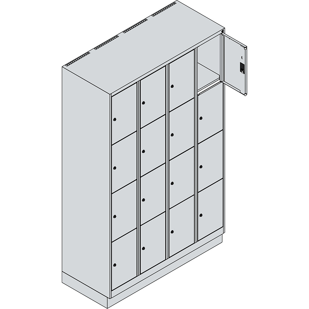 Armário de cacifos de 4 andares Classic PLUS – C+P (Imagem do produto 4)-3