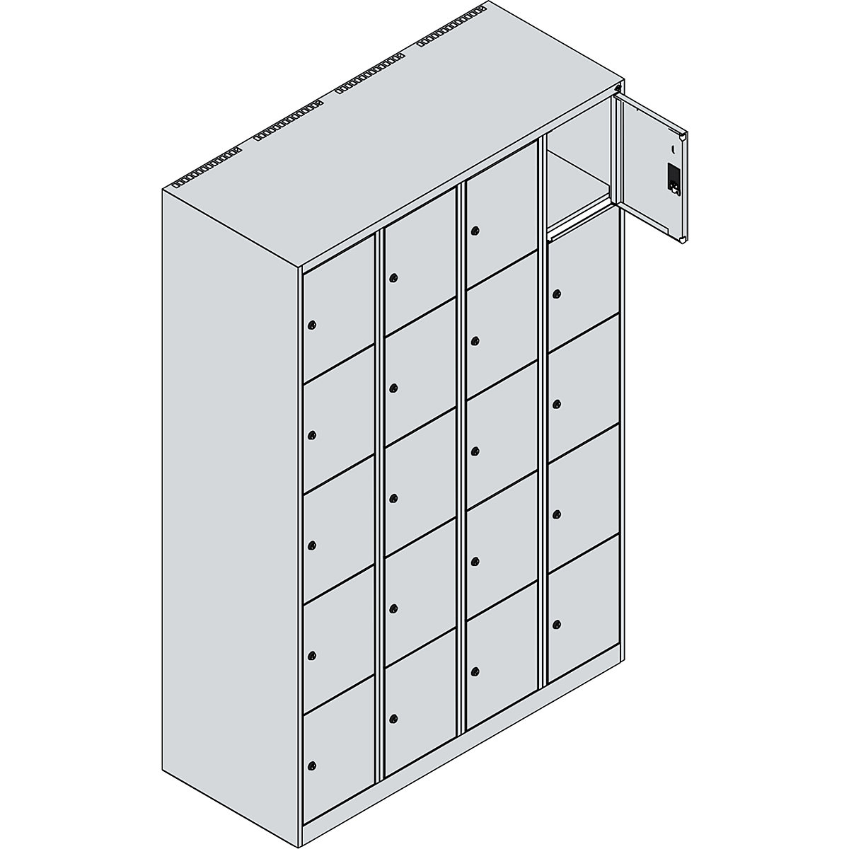 Armário de cacifos de 5 andares Classic PLUS – C+P (Imagem do produto 4)-3