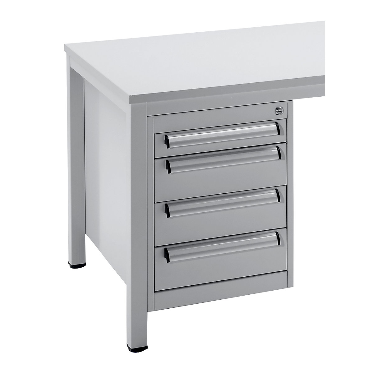 Armário de gavetas inferior – eurokraft pro, para secretária de mestre, com 4 gavetas, 1 x 70 / 1 x 80 / 2 x 150 mm de altura-0