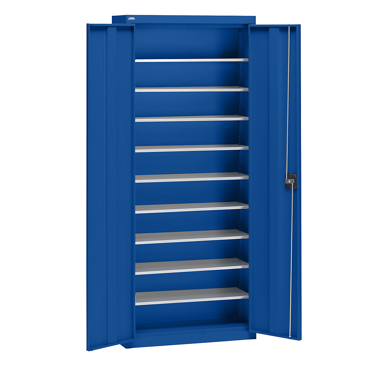 Armário de material em chapa de aço – eurokraft pro, altura 1575 mm, azul genciana RAL 5010, 9 prateleiras-0