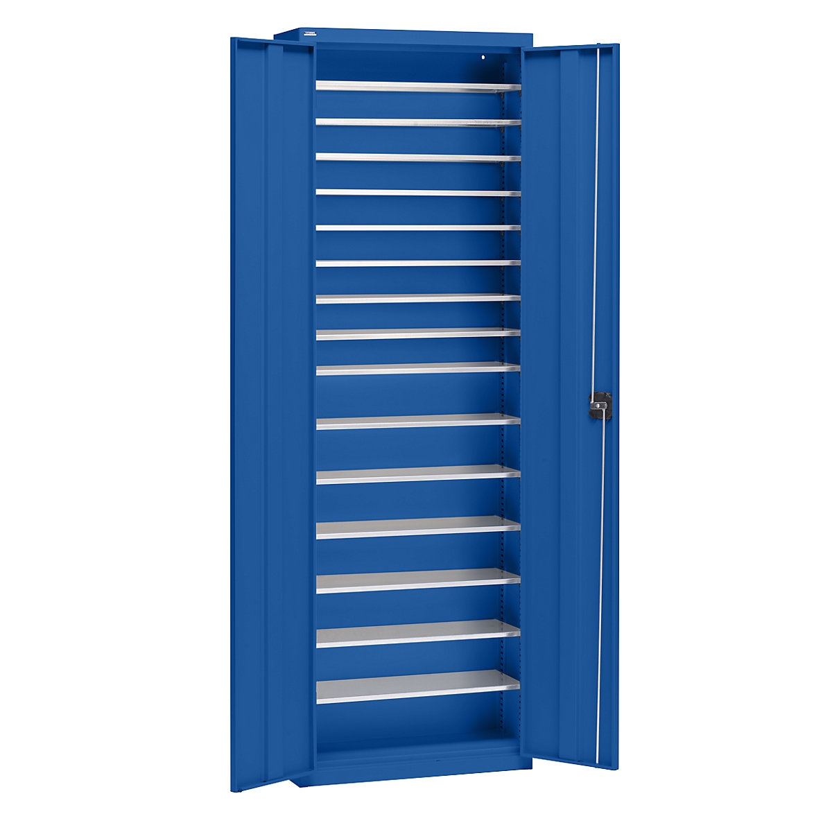 Armário de material em chapa de aço – eurokraft pro, altura 2000 mm, azul genciana RAL 5010, 15 prateleiras-0