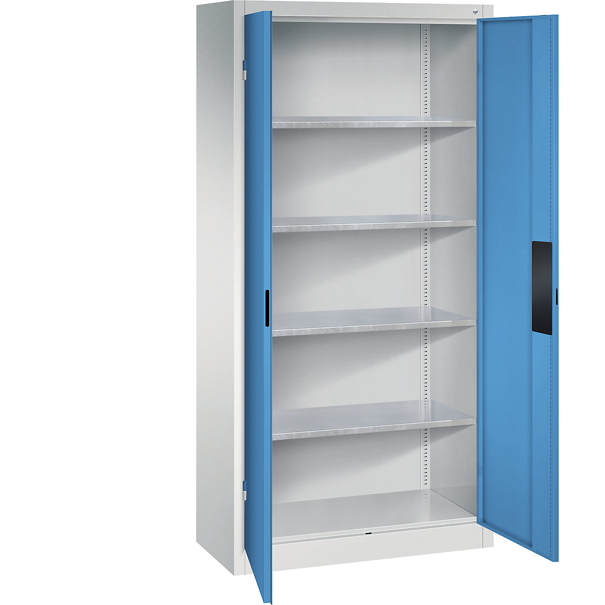 Armário de oficina para cargas pesadas – C+P, largura 930 mm, profundidade 400 mm, porta em azul claro-0