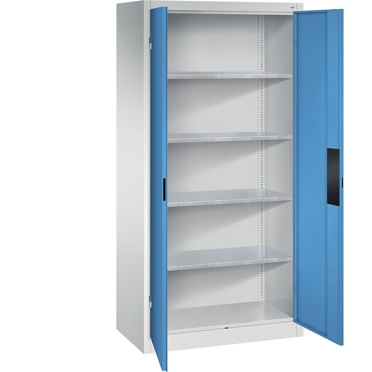 Armário de oficina para cargas pesadas – C+P, largura 930 mm, profundidade 500 mm, porta em azul claro-0