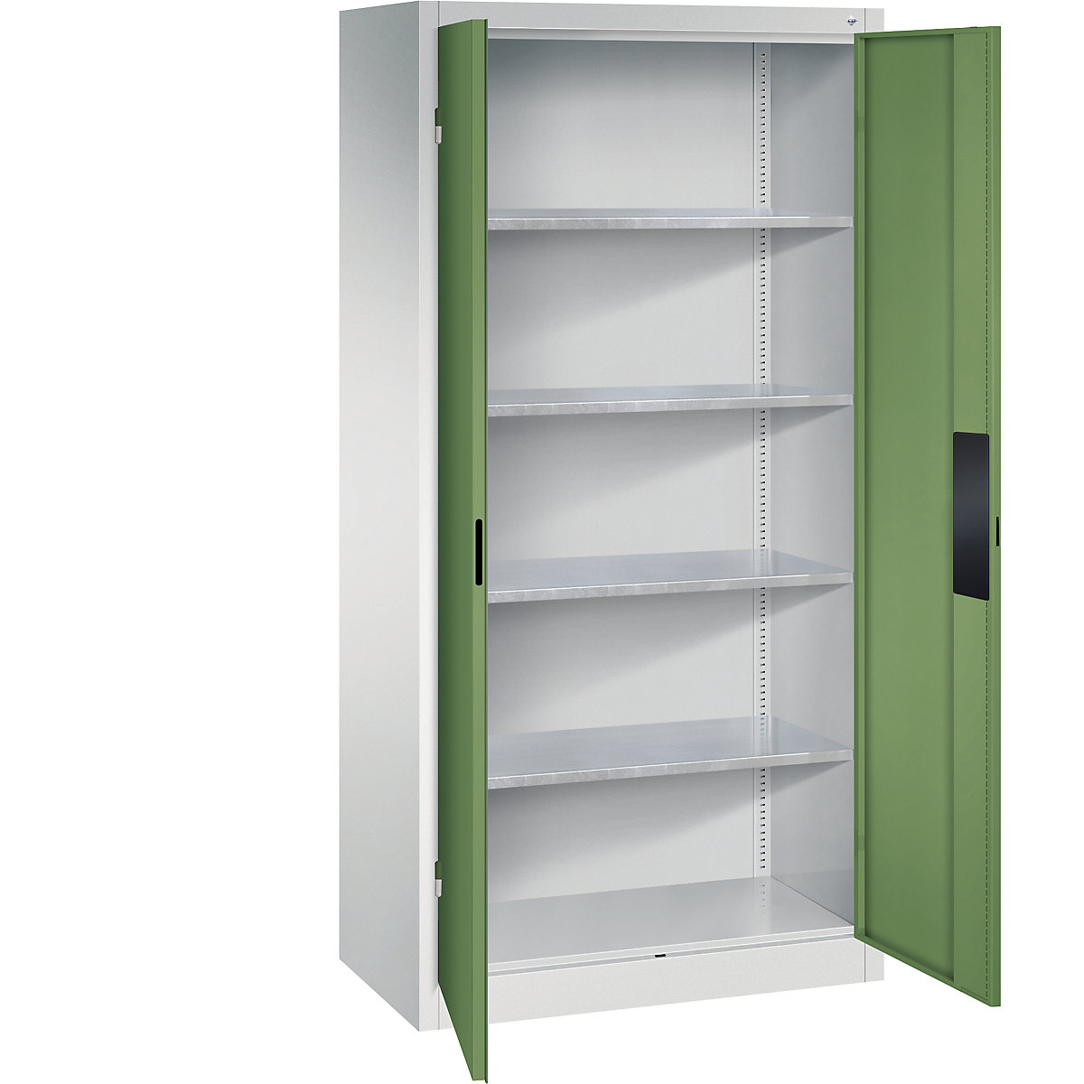 Armário de oficina para cargas pesadas – C+P, largura 930 mm, profundidade 500 mm, porta em verde reseda-0