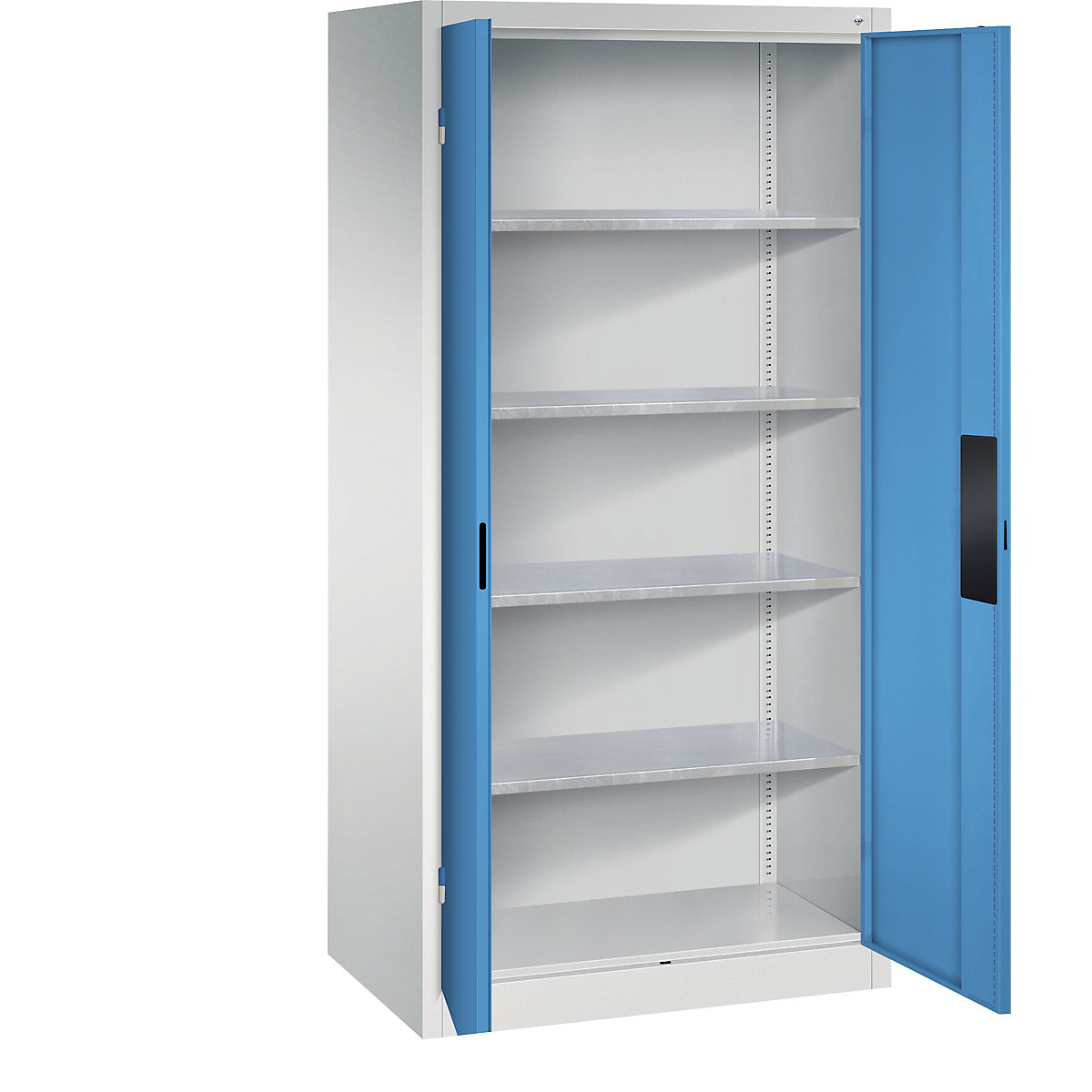 Armário de oficina para cargas pesadas – C+P, largura 930 mm, profundidade 600 mm, porta em azul claro-0