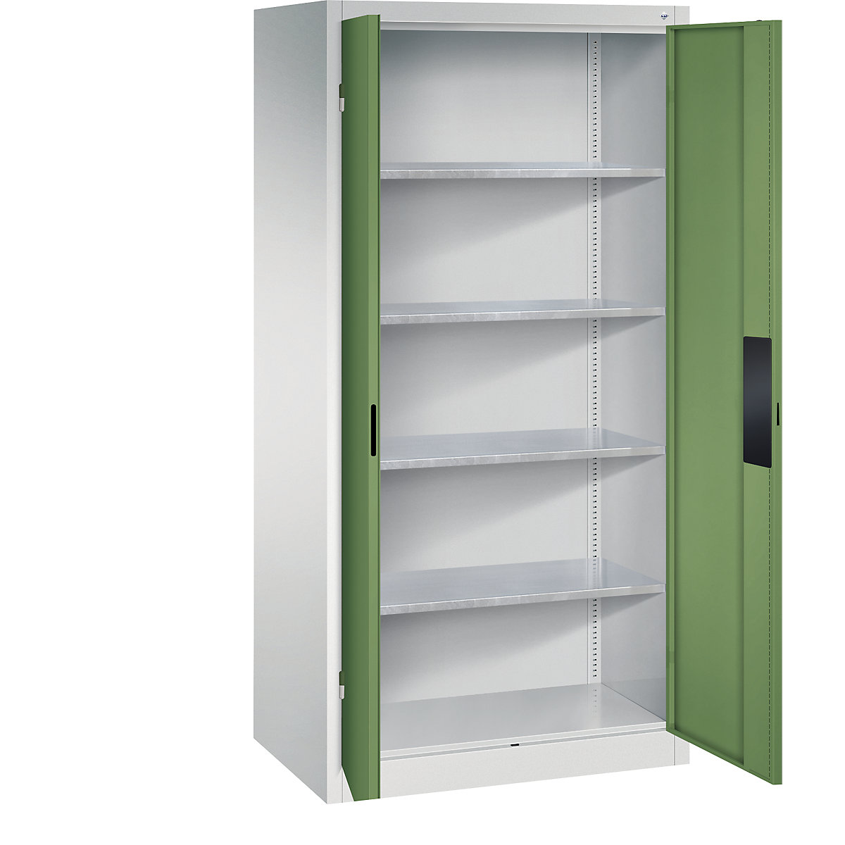 Armário de oficina para cargas pesadas – C+P, largura 930 mm, profundidade 600 mm, porta em verde reseda-0