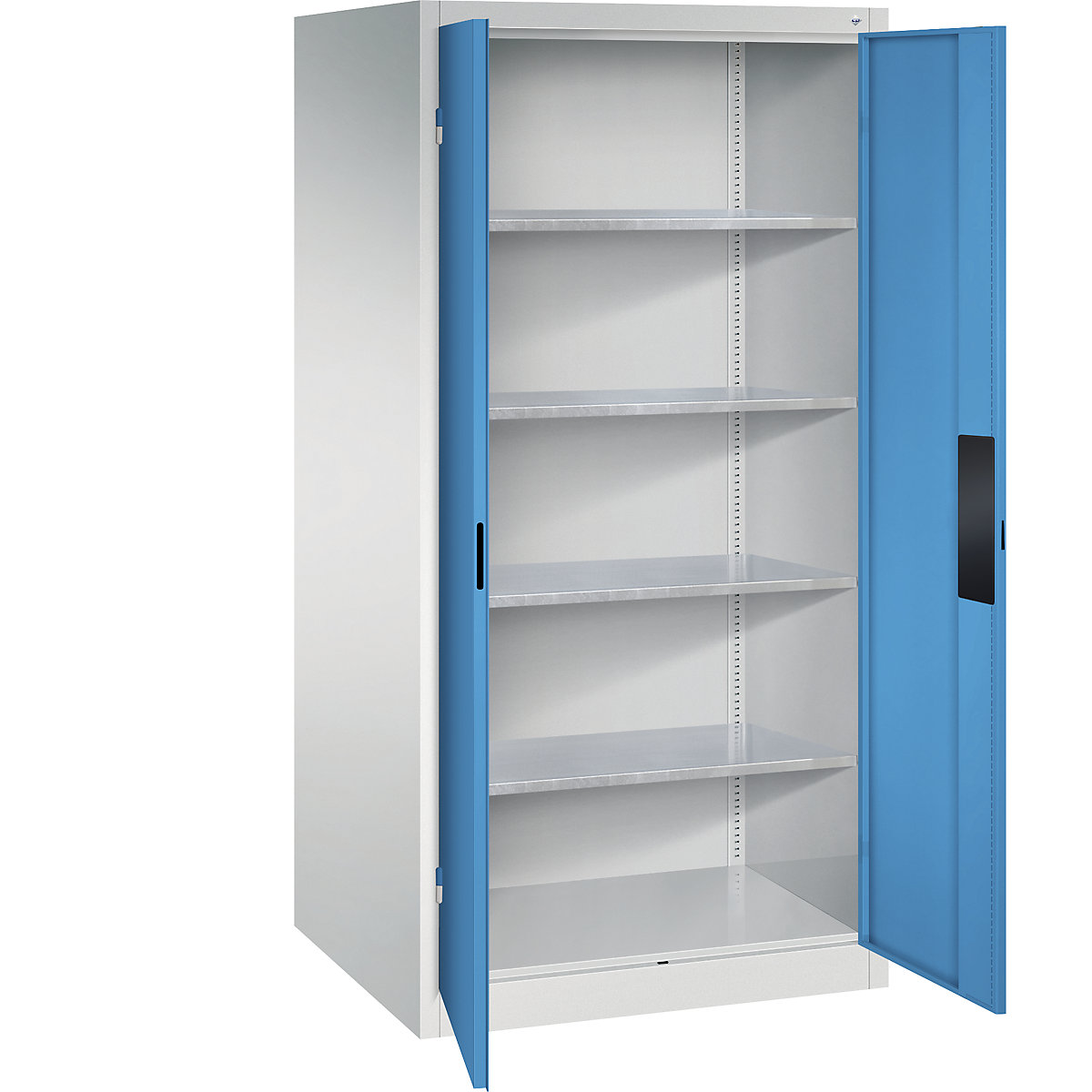 Armário de oficina para cargas pesadas – C+P, largura 930 mm, profundidade 800 mm, porta em azul claro-0