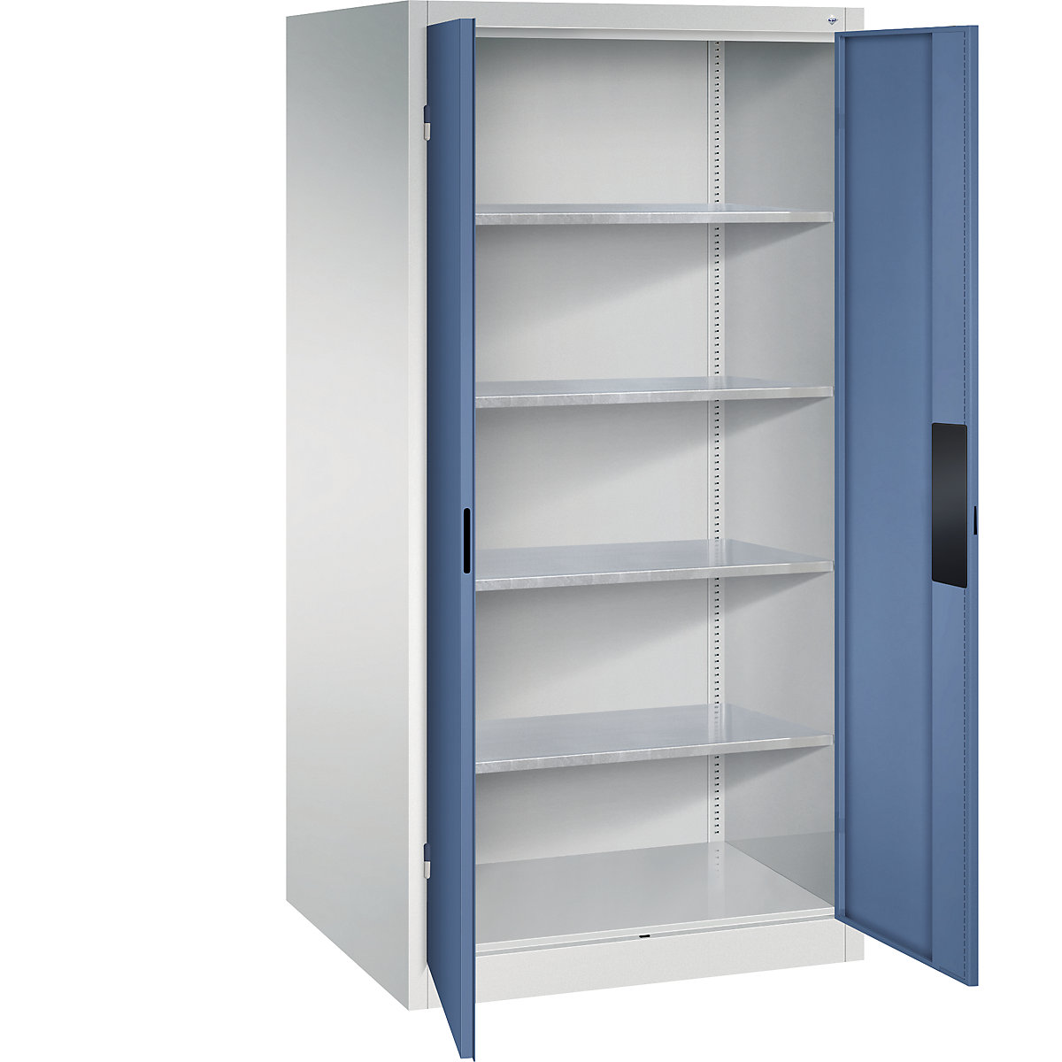 Armário de oficina para cargas pesadas – C+P, largura 930 mm, profundidade 800 mm, porta em azul distante-0