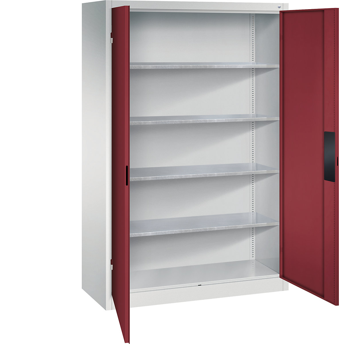 Armário de oficina para cargas pesadas – C+P, largura 1200 mm, profundidade 500 mm, porta em vermelho rubi-0