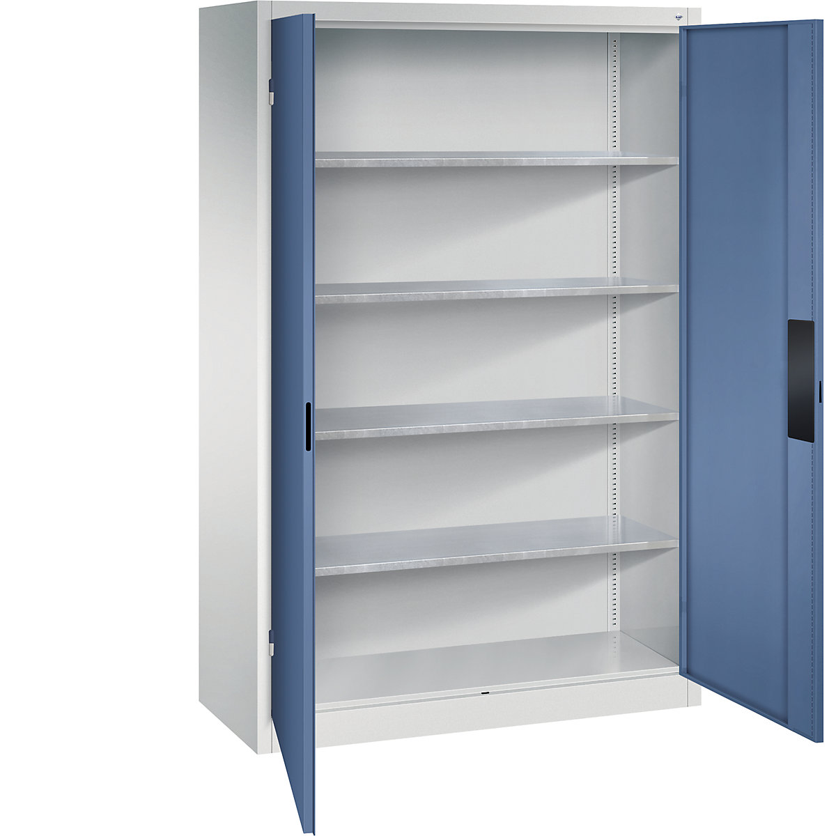 Armário de oficina para cargas pesadas – C+P, largura 1200 mm, profundidade 500 mm, porta em azul distante-0