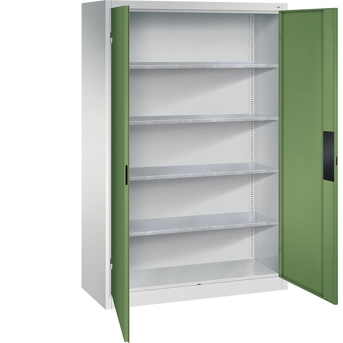 Armário de oficina para cargas pesadas – C+P, largura 1200 mm, profundidade 500 mm, porta em verde reseda-0