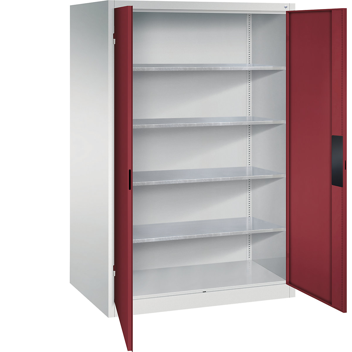 Armário de oficina para cargas pesadas – C+P, largura 1200 mm, profundidade 800 mm, porta em vermelho rubi-0