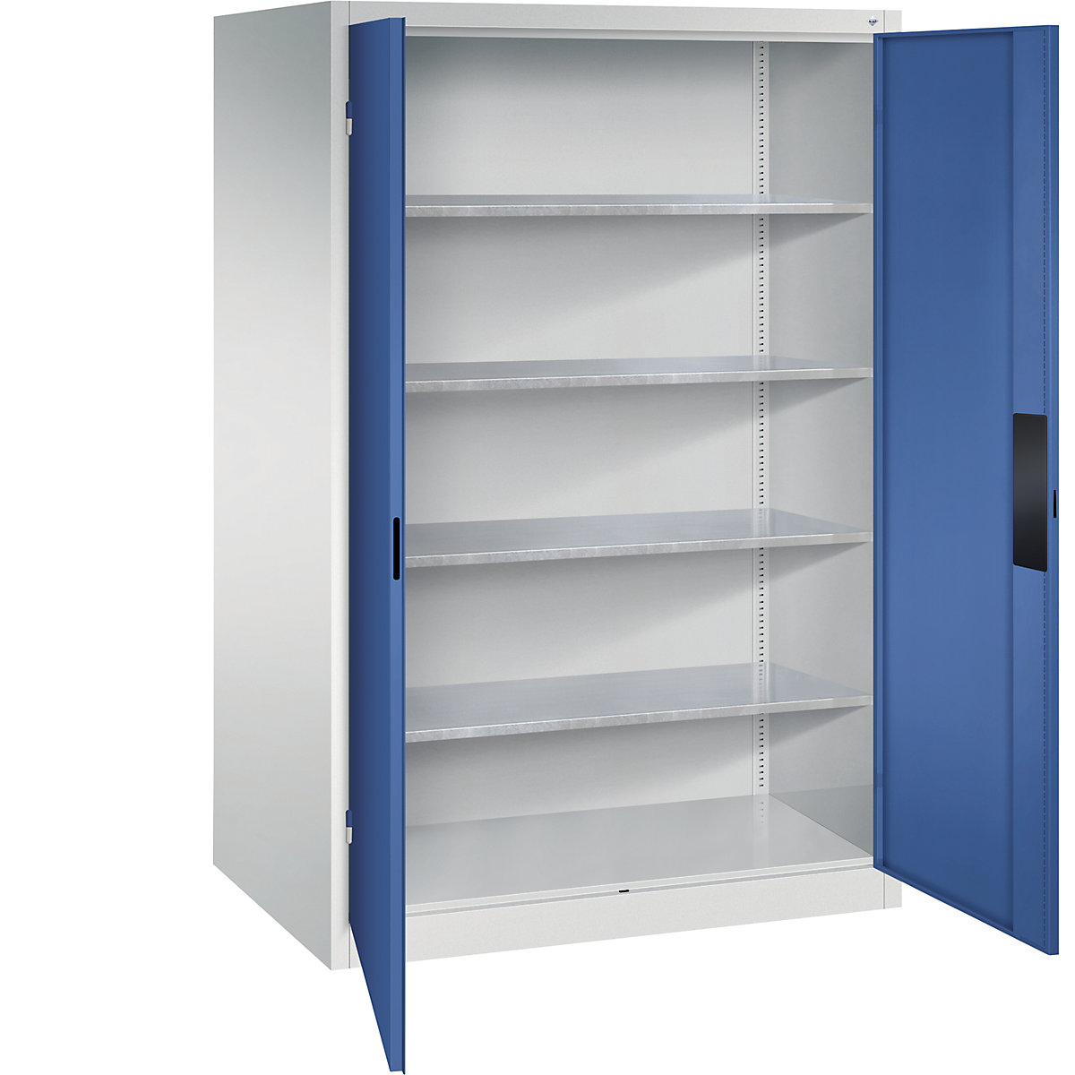 Armário de oficina para cargas pesadas – C+P, largura 1200 mm, profundidade 800 mm, porta em azul genciana-0