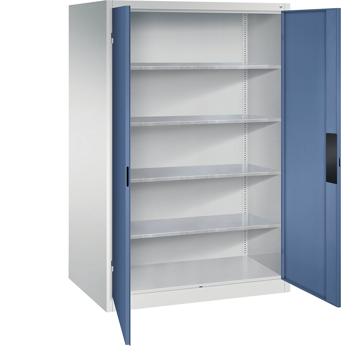 Armário de oficina para cargas pesadas – C+P, largura 1200 mm, profundidade 800 mm, porta em azul distante-0