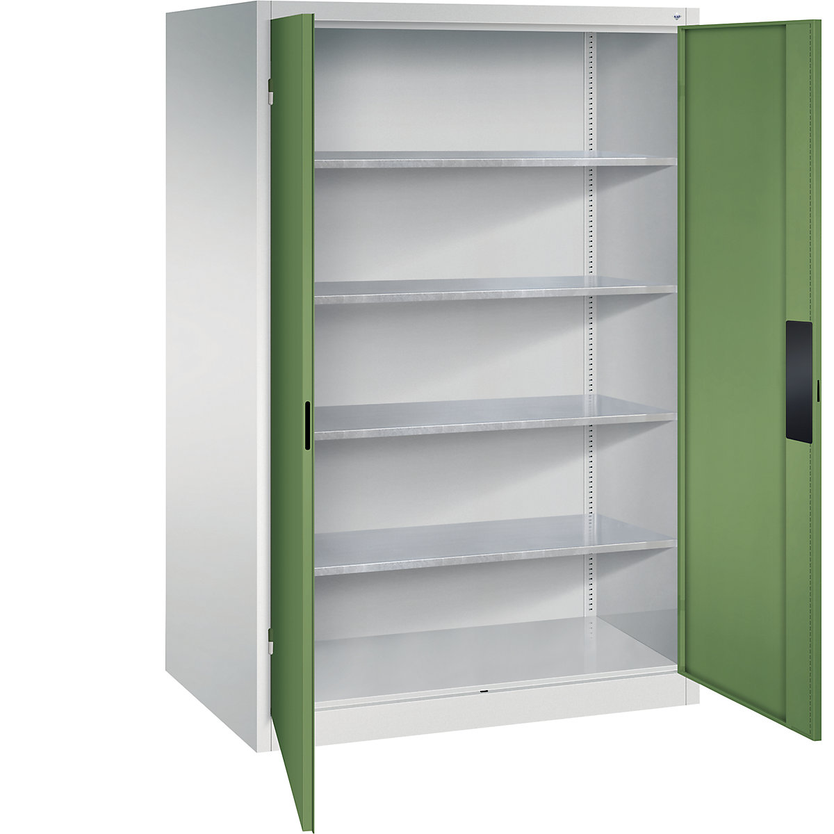 Armário de oficina para cargas pesadas – C+P, largura 1200 mm, profundidade 800 mm, porta em verde reseda-0