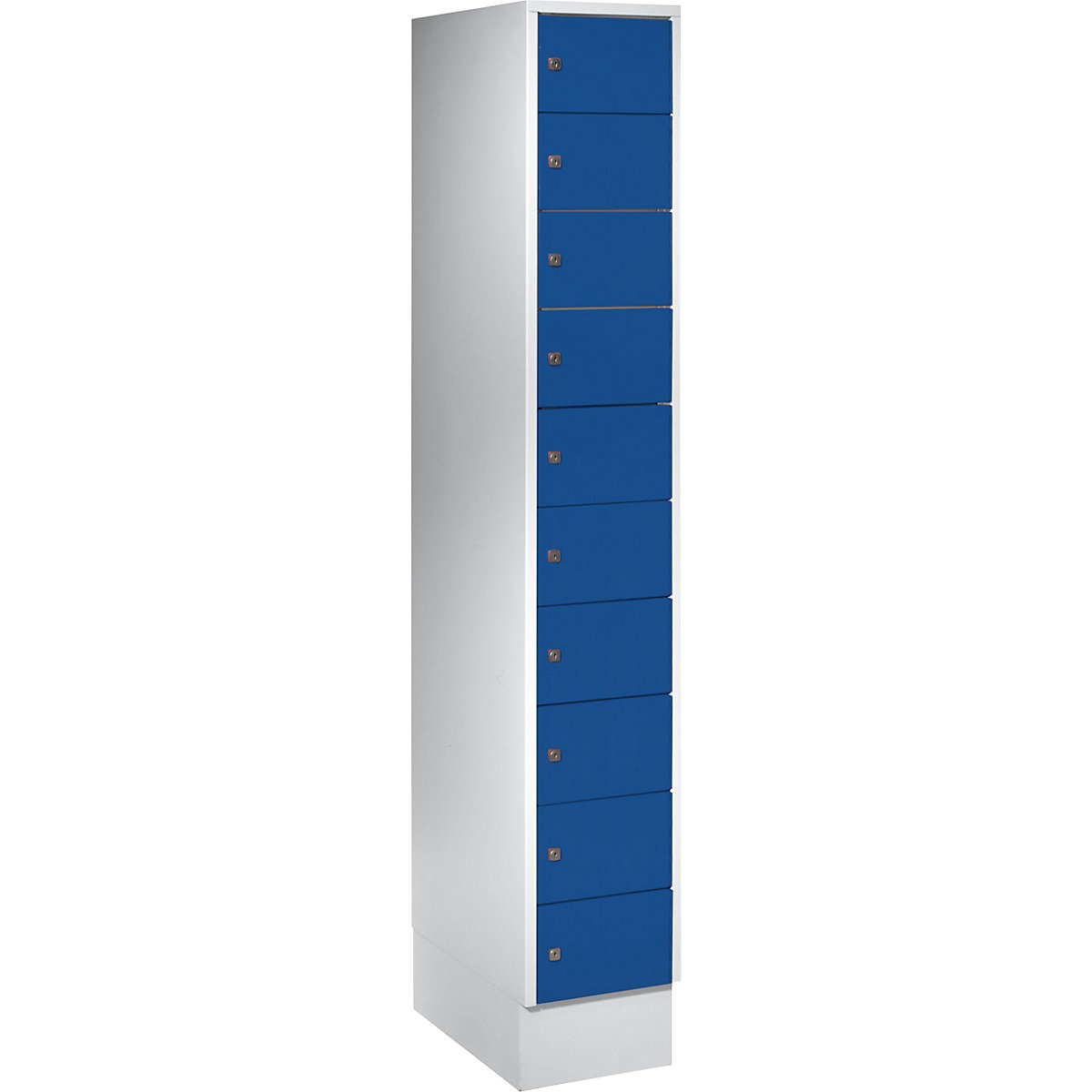 Armário para valores – Wolf, 1 compartimento, cinzento claro/azul genciana, 10 compartimentos-0