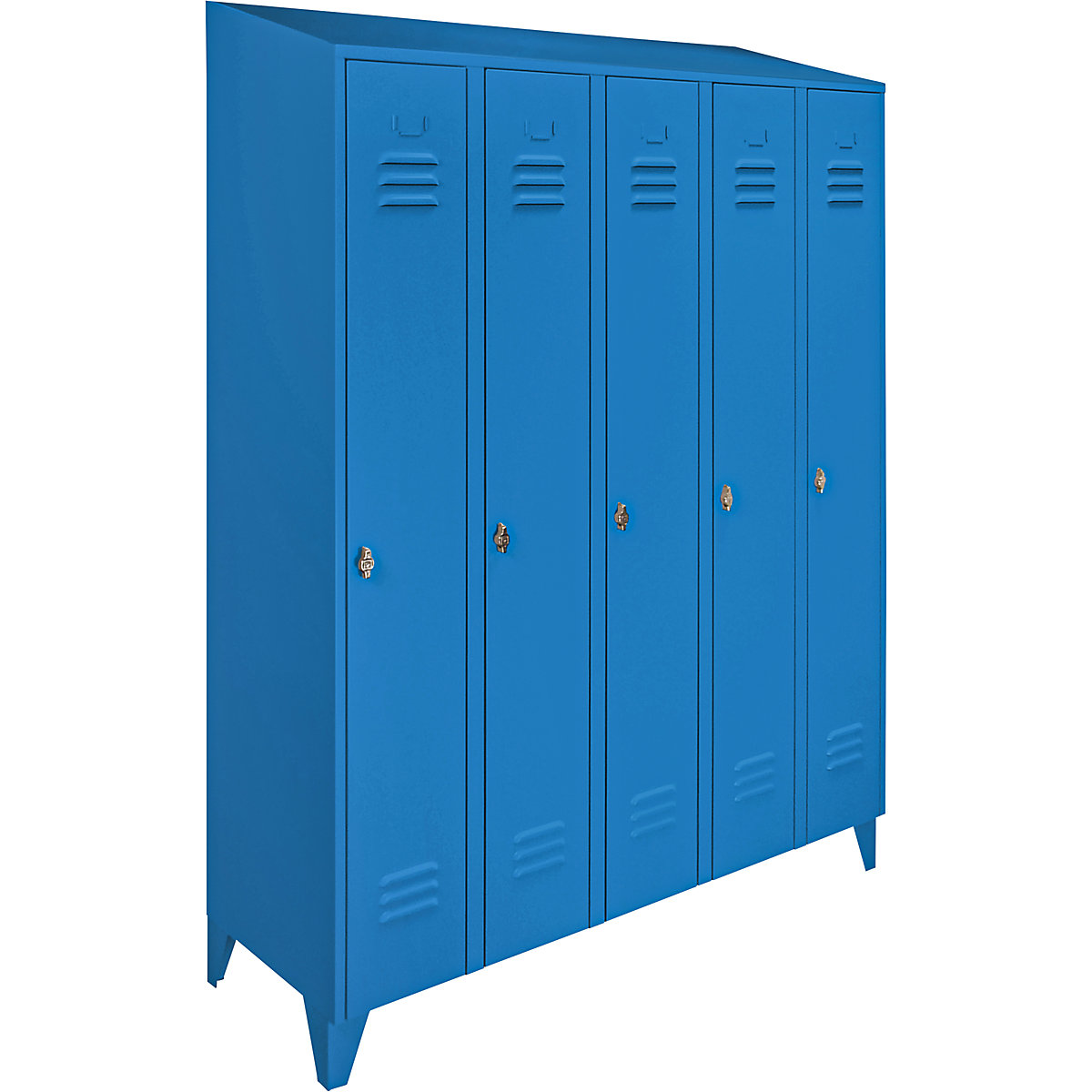 Cacifo Berlin 2 – Wolf, 5 compartimentos, azul claro, largura 1500 mm, forma de teto inclinado-0
