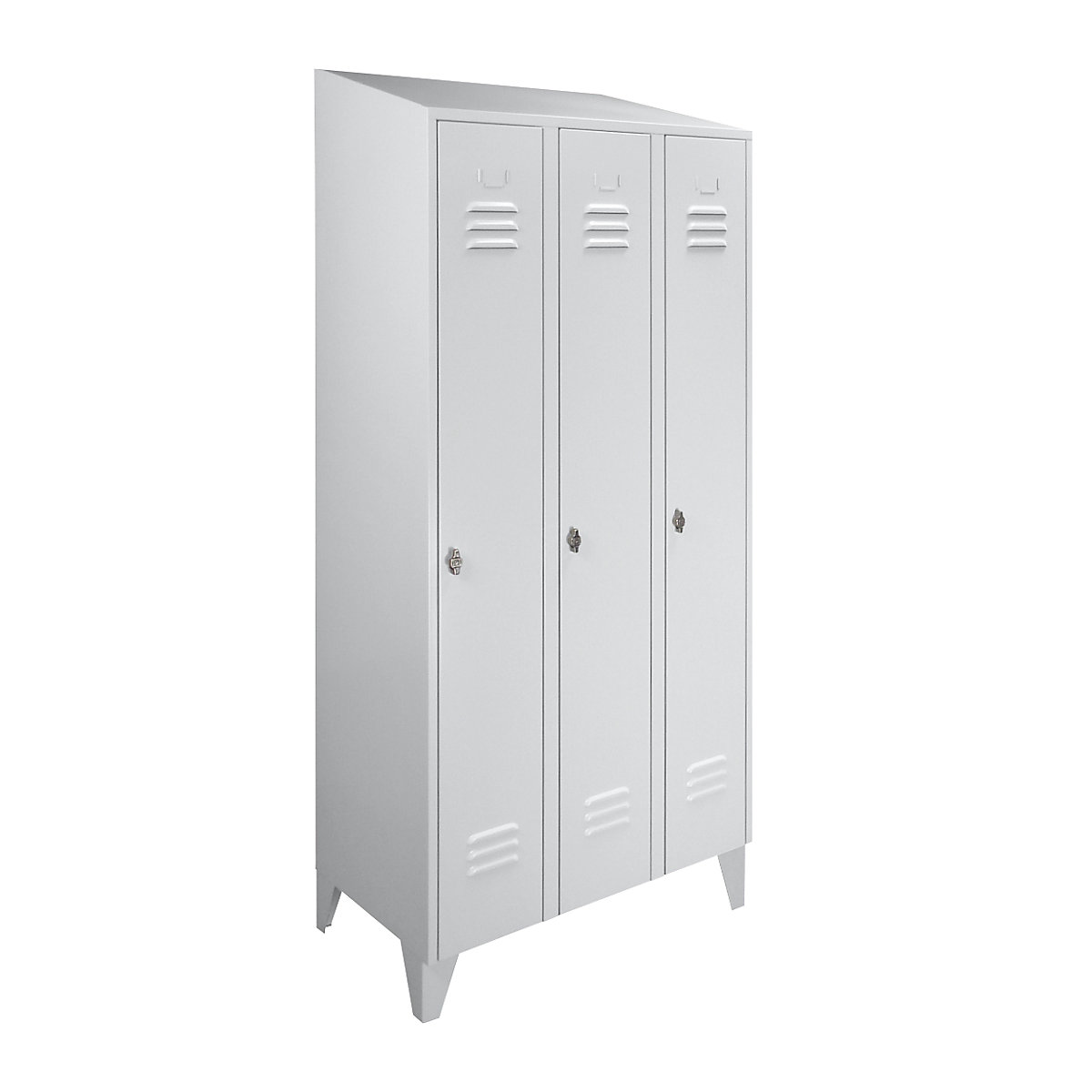 Cacifo Berlin 2 – Wolf, 3 compartimentos, cinzento claro, largura 900 mm, forma de teto inclinado-0