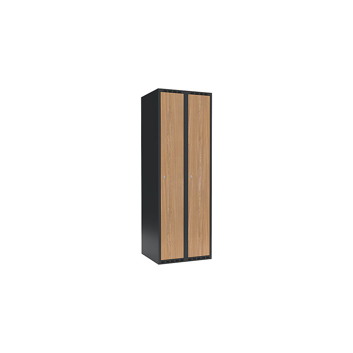 Cacifo Fydor, 2 compartimentos, cinzento/carvalho, L 600 mm, 2 compartimentos, forma de teto plano, fechadura de cilindro-0