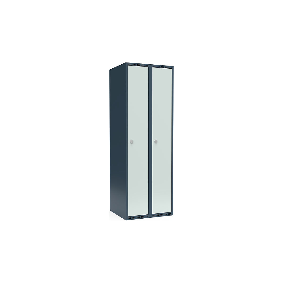 Cacifo Fydor, 2 compartimentos, cinzento azulado/cinzento claro, L 600 mm, 2 compartimentos, forma de teto plano, fecho de argola-0