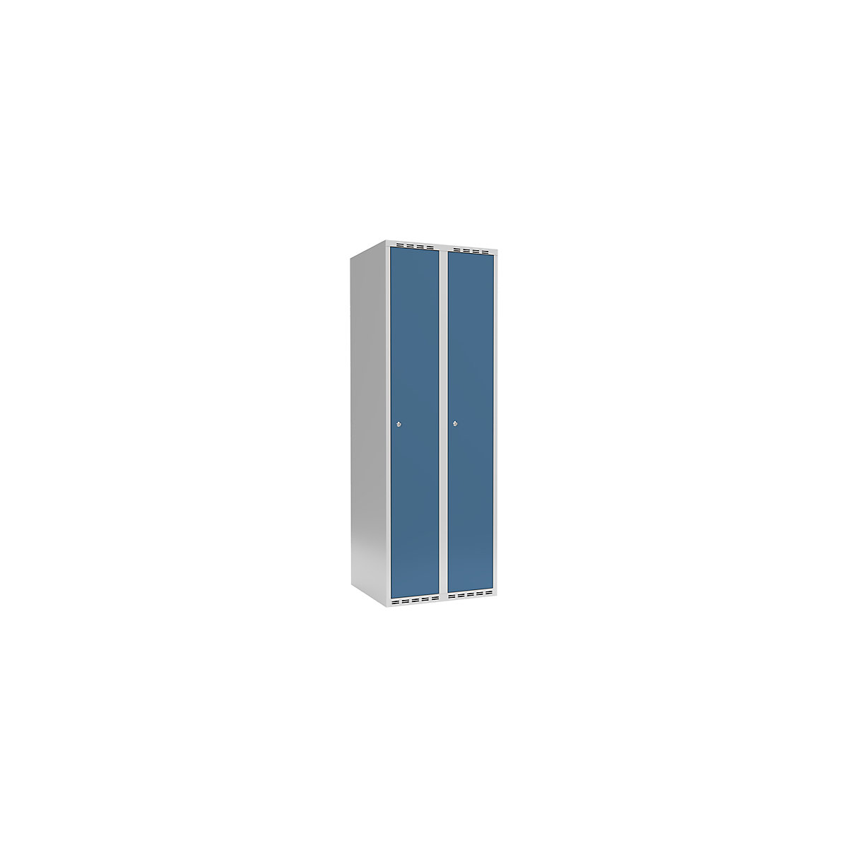 Cacifo Fydor, 2 compartimentos, cinzento claro/azul brilhante, L 600 mm, 2 compartimentos, forma de teto plano, fechadura de cilindro-0
