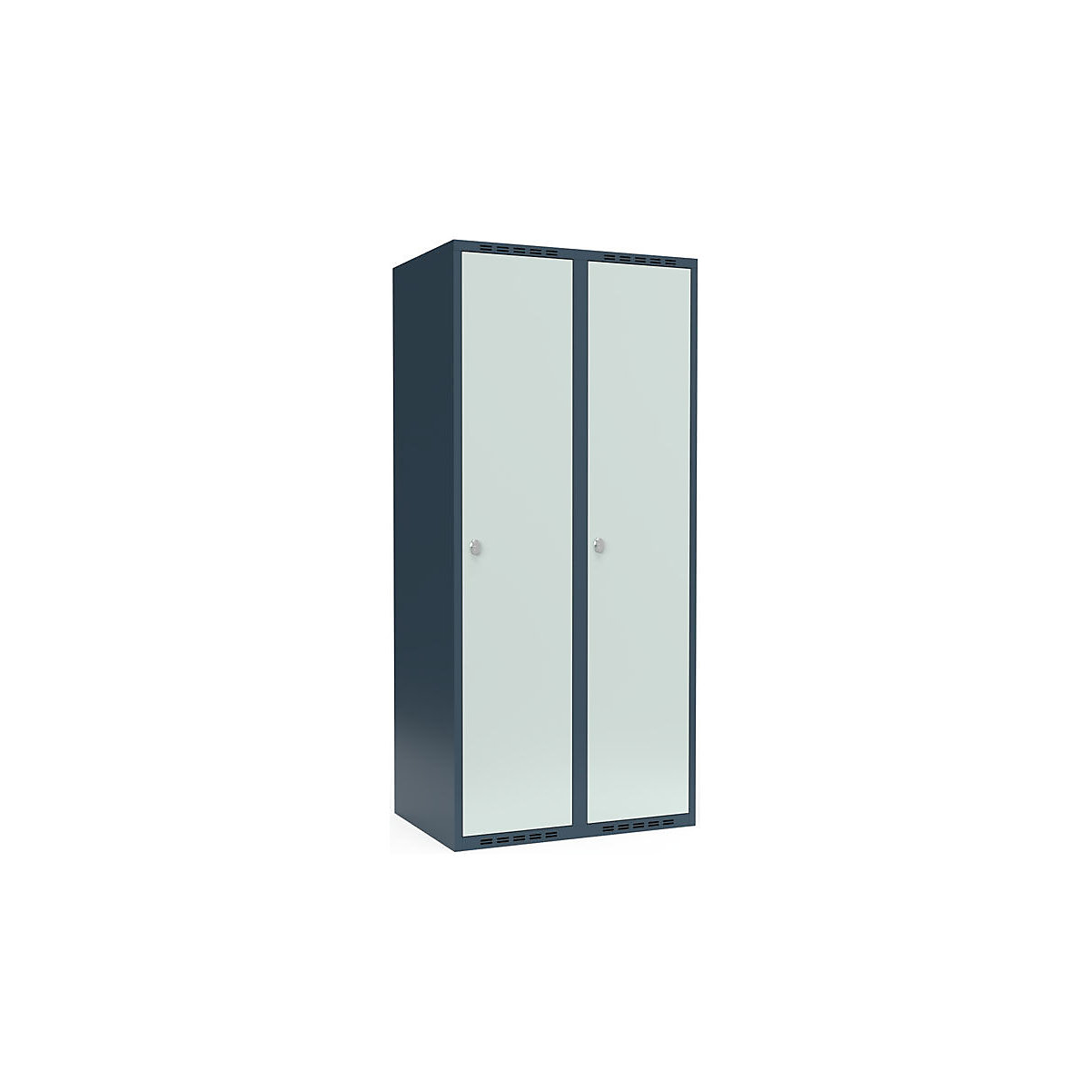 Cacifo Fydor, 2 compartimentos, cinzento azulado/cinzento claro, L 800 mm, 2 compartimentos, forma de teto plano, fecho de argola-0