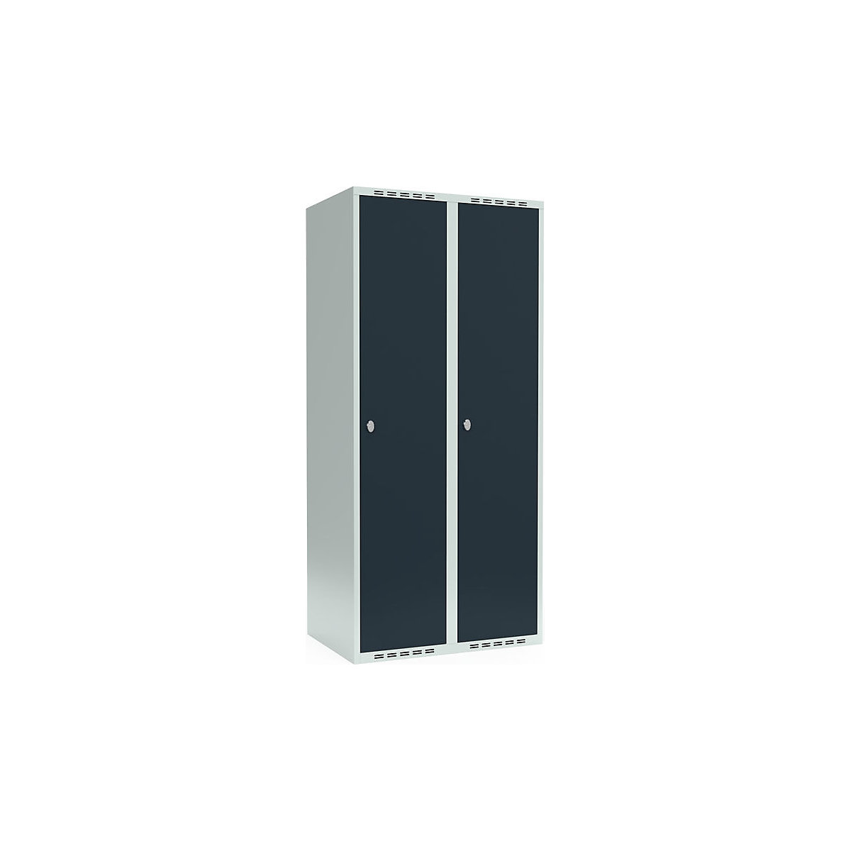 Cacifo Fydor, 2 compartimentos, cinzento claro/cinzento, L 800 mm, 2 compartimentos, forma de teto plano, fecho de argola-0