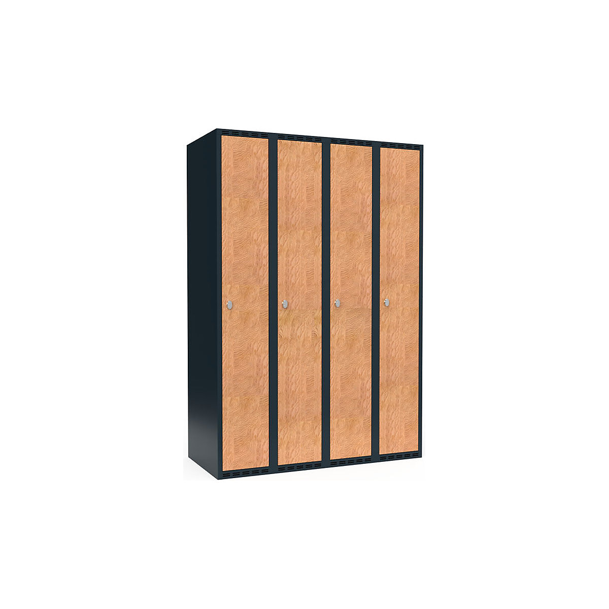 Cacifo Fydor, 4 compartimentos, cinzento/carvalho, L 1200 mm, 4 compartimentos, forma de teto plano, fecho de argola-0
