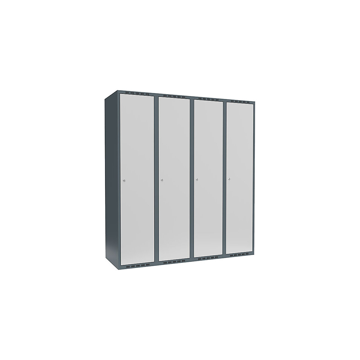 Cacifo Fydor, 4 compartimentos, cinzento azulado/cinzento claro, L 1200 mm, 4 compartimentos, forma de teto plano, fechadura de cilindro-0