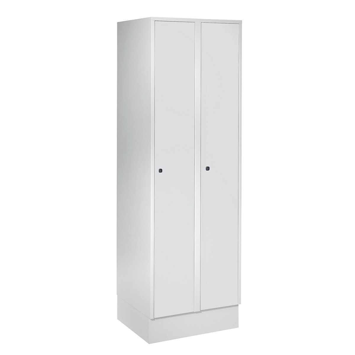 Cacifo München – Wolf, 2 compartimentos, cinzento claro, L 600 mm, com rodapé-0