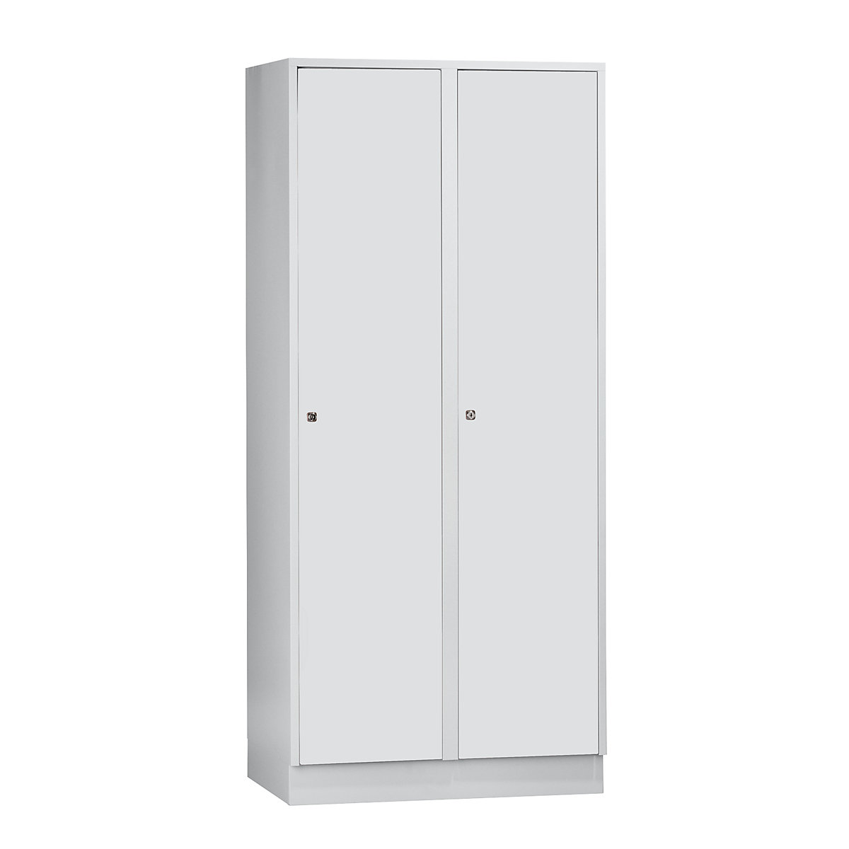 Cacifo München – Wolf, 2 compartimentos, cinzento claro, L 800 mm, com rodapé-0
