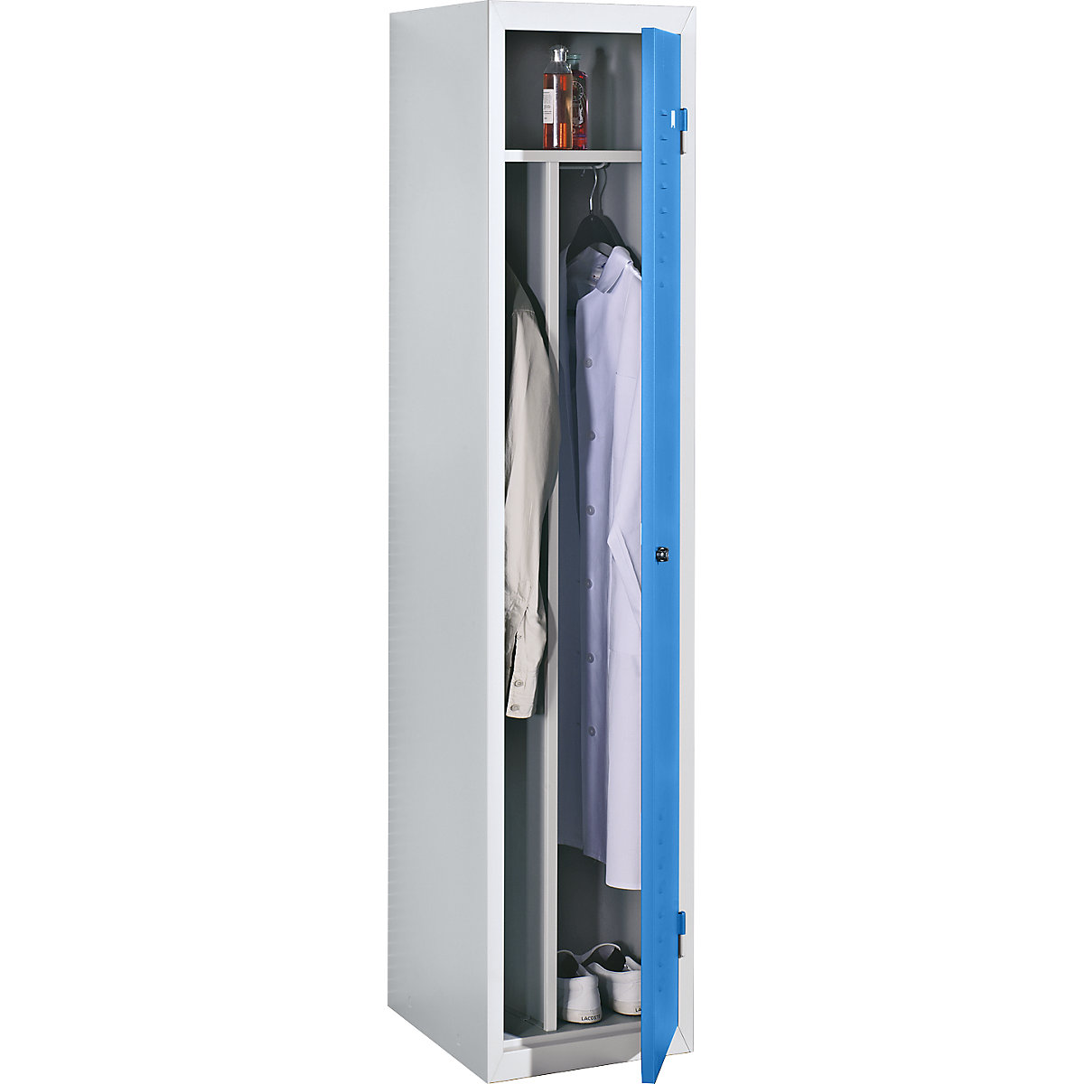 Cacifo com separação de roupa suja/limpa Venlo, 1 compartimento, elemento base, porta em azul claro-0