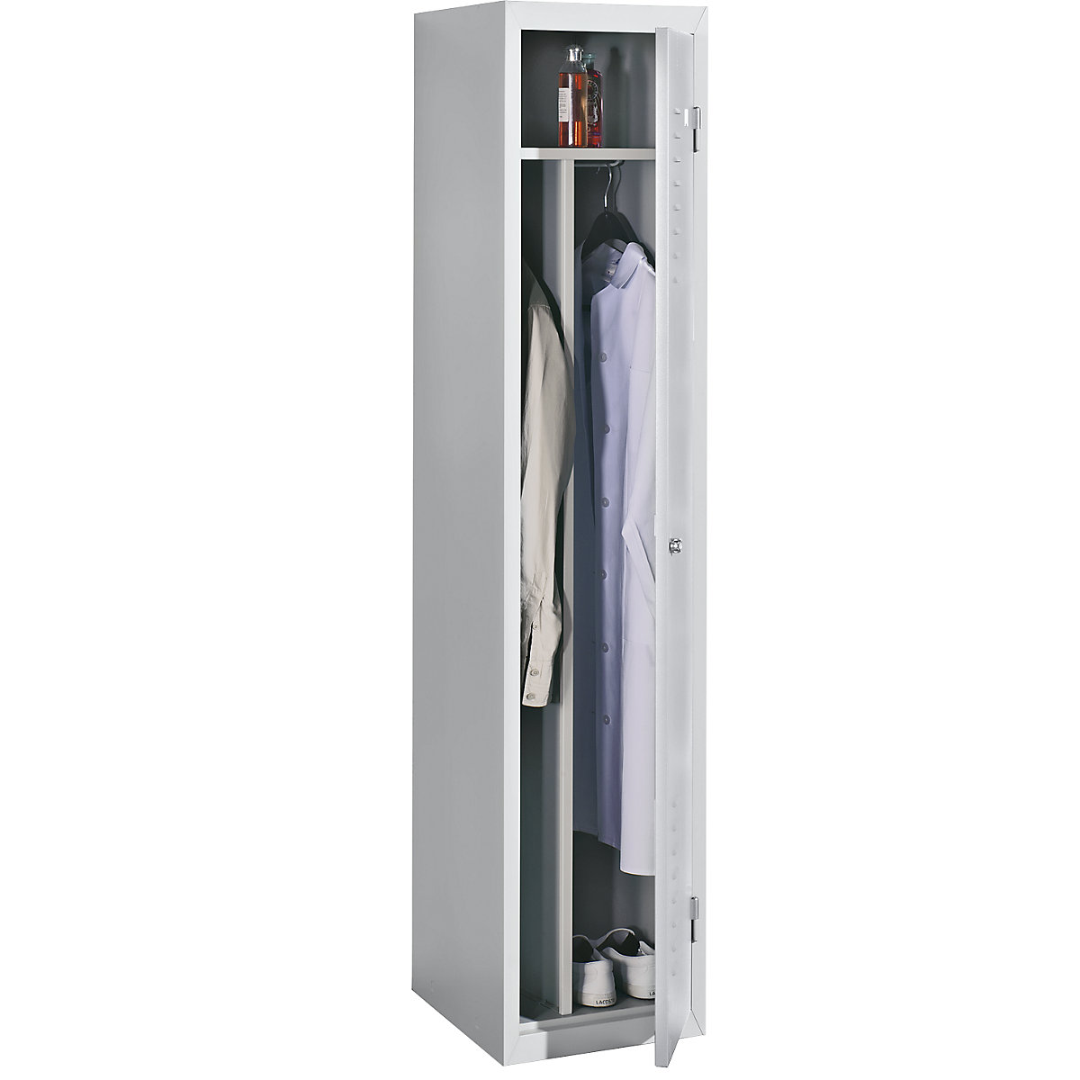 Cacifo com separação de roupa suja/limpa Venlo, 1 compartimento, elemento base, porta em cinzento claro-0