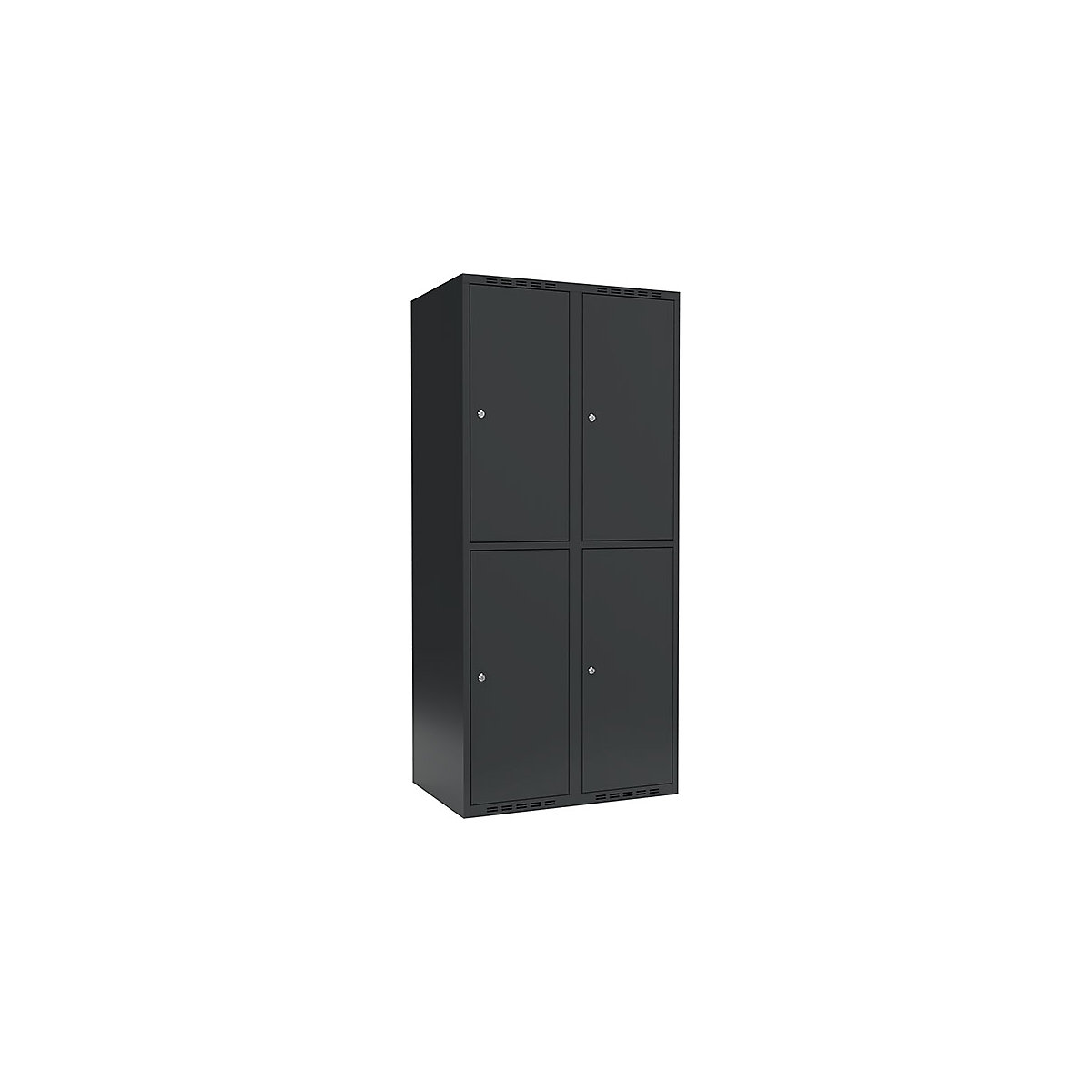 Cacifo de dois andares Fydor, 2 compartimentos, cinzento, L 800 mm, 2 compartimentos, forma de teto plano, fechadura de cilindro-0