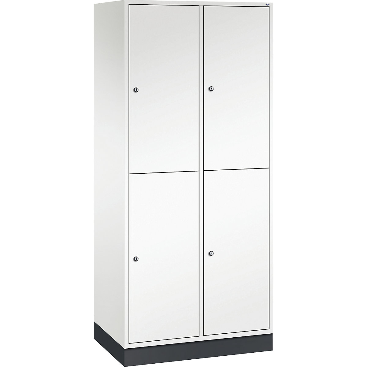 Cacifo de dois andares Intro – C+P, 2 compartimentos, branco puro, LxP 820 x 500 mm-0