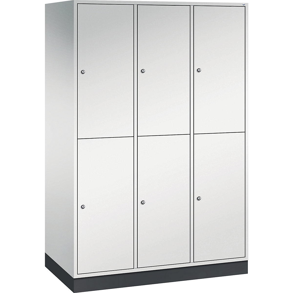 Cacifo de dois andares Intro – C+P, 3 compartimentos, cinzento claro, LxP 1220 x 600 mm-0