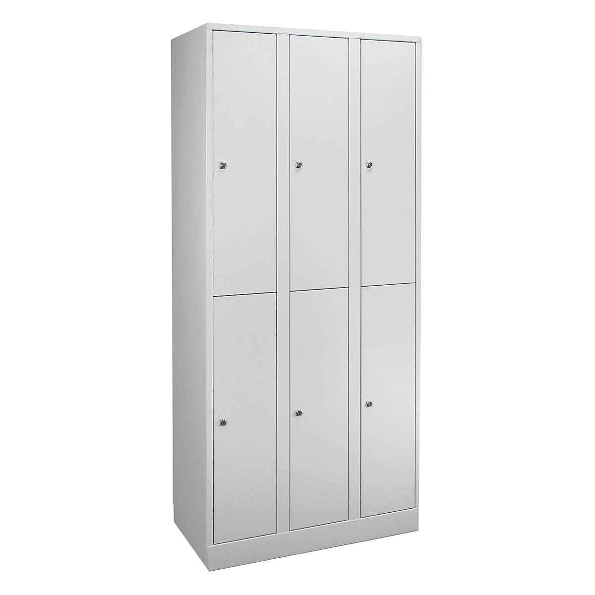 Cacifo de dois andares Komfort – Wolf, 3 compartimentos, cinzento claro, largura 1200 mm-0