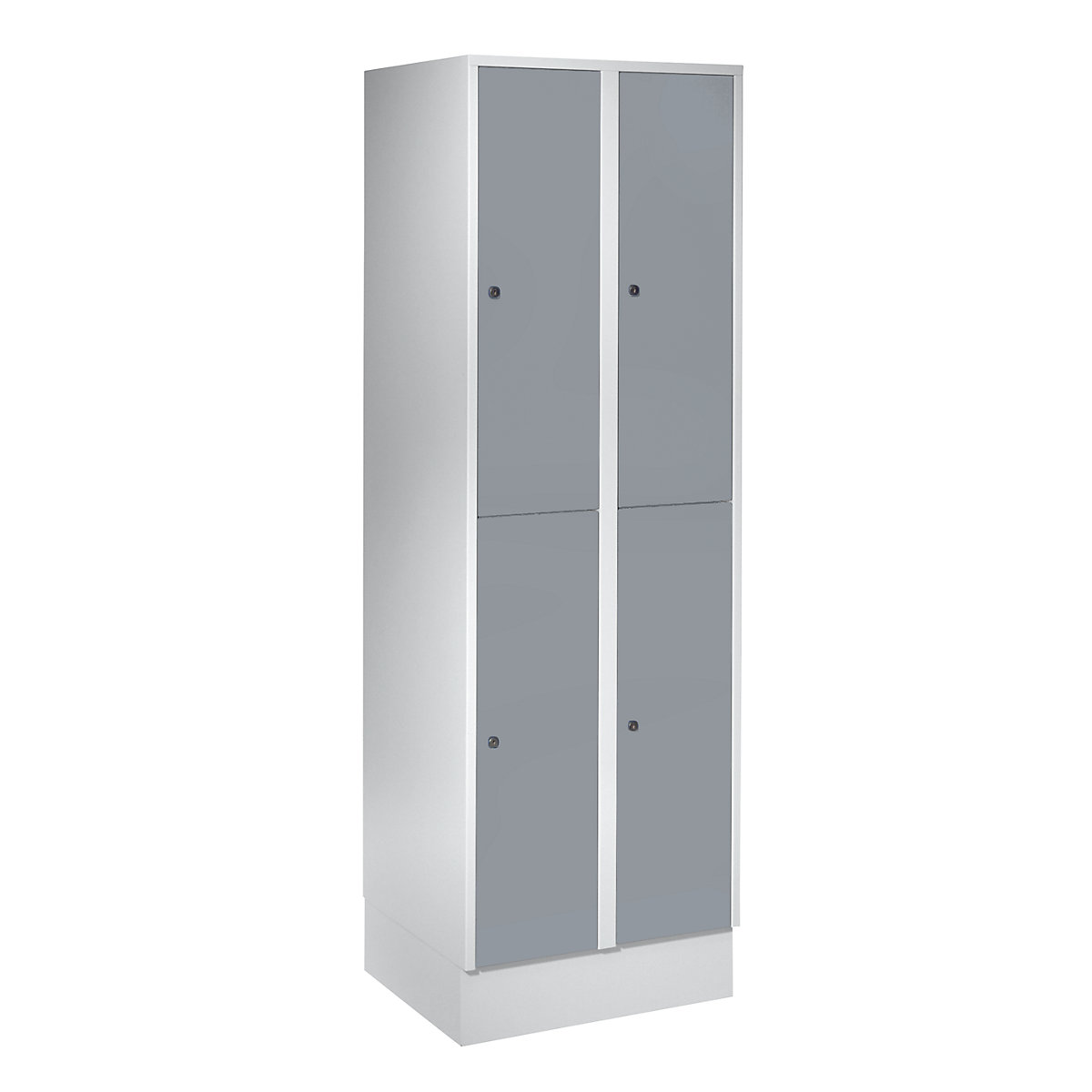 Cacifo de dois andares München – Wolf, 2 compartimentos, cinzento claro/cinzento prateado, com rodapé-0