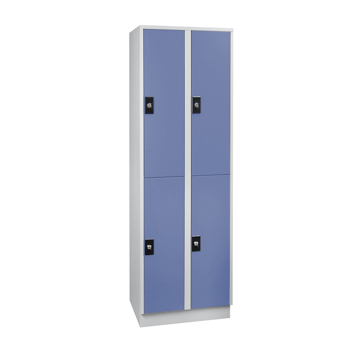 Cacifo de dois andares Stuttgart – Wolf, 2 compartimentos, cinzento claro / azul pomba-0
