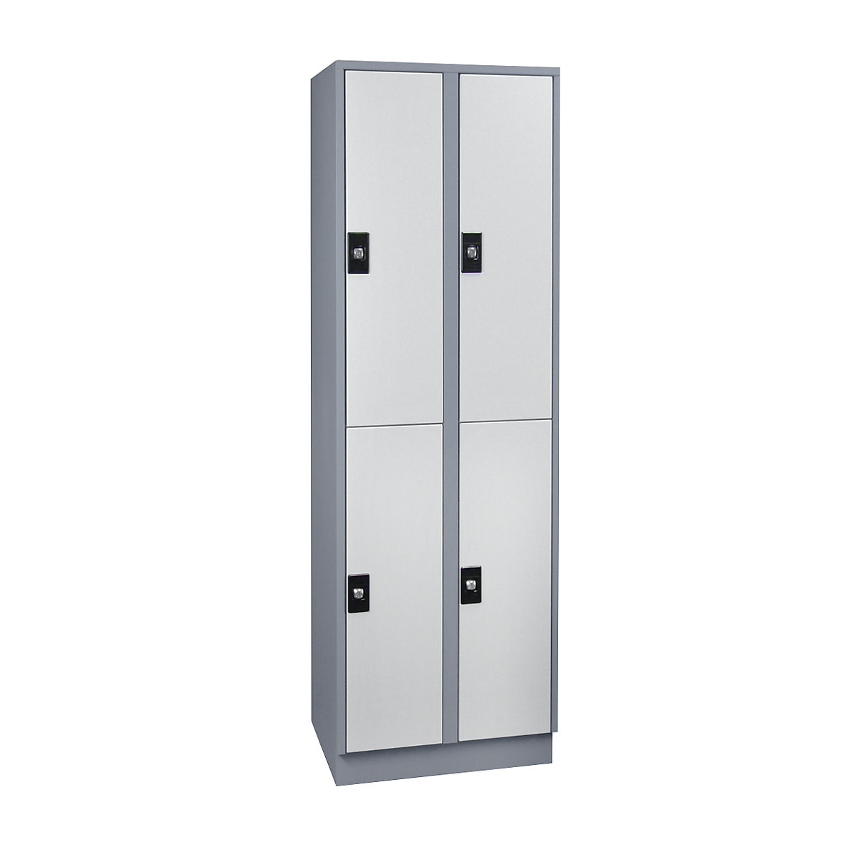 Cacifo de dois andares Stuttgart – Wolf, 2 compartimentos, cinzento prateado / cinzento claro-0