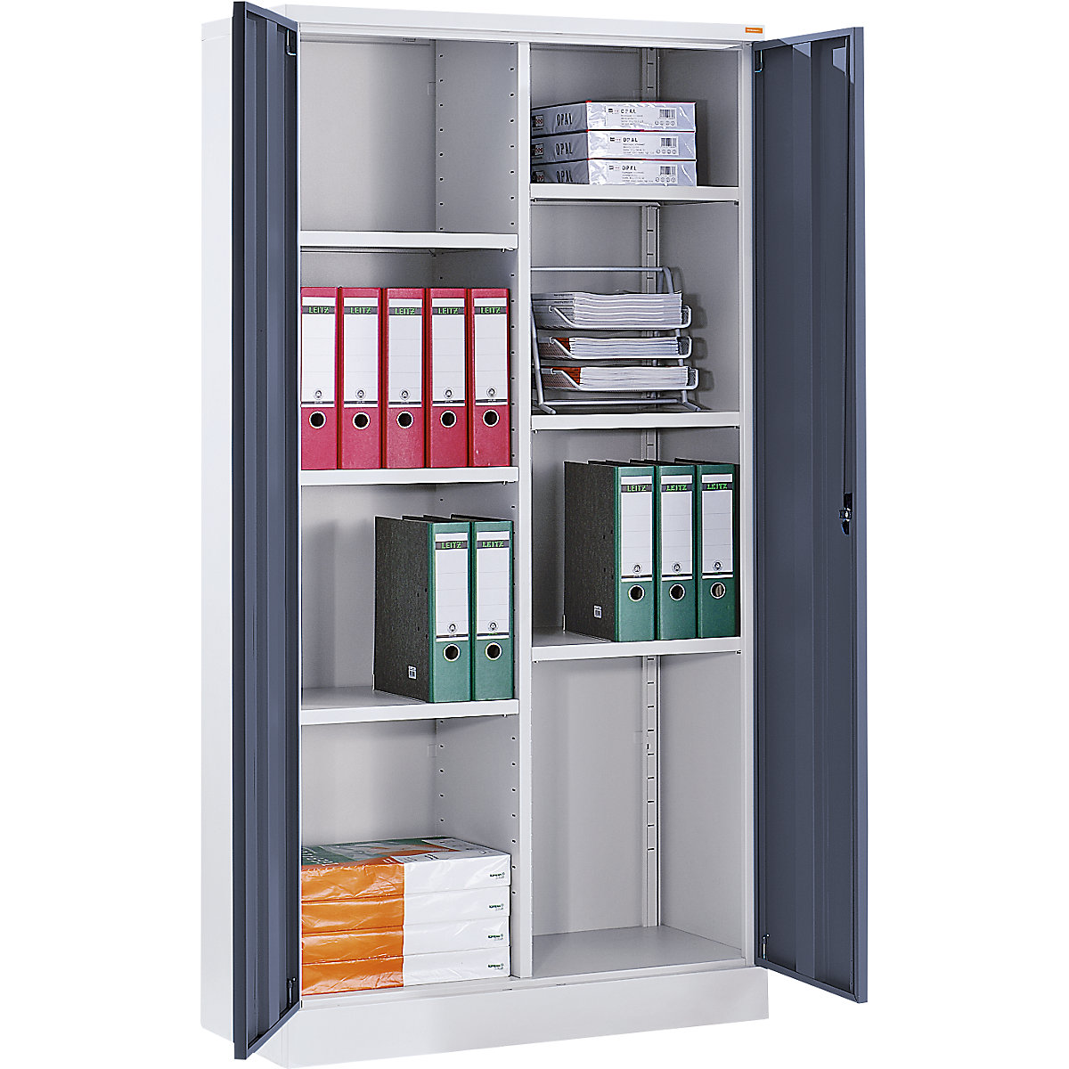 Cacifo para material de limpeza Venlo – eurokraft basic, 6 prateleiras, cinzento claro / cinzento basalto-0