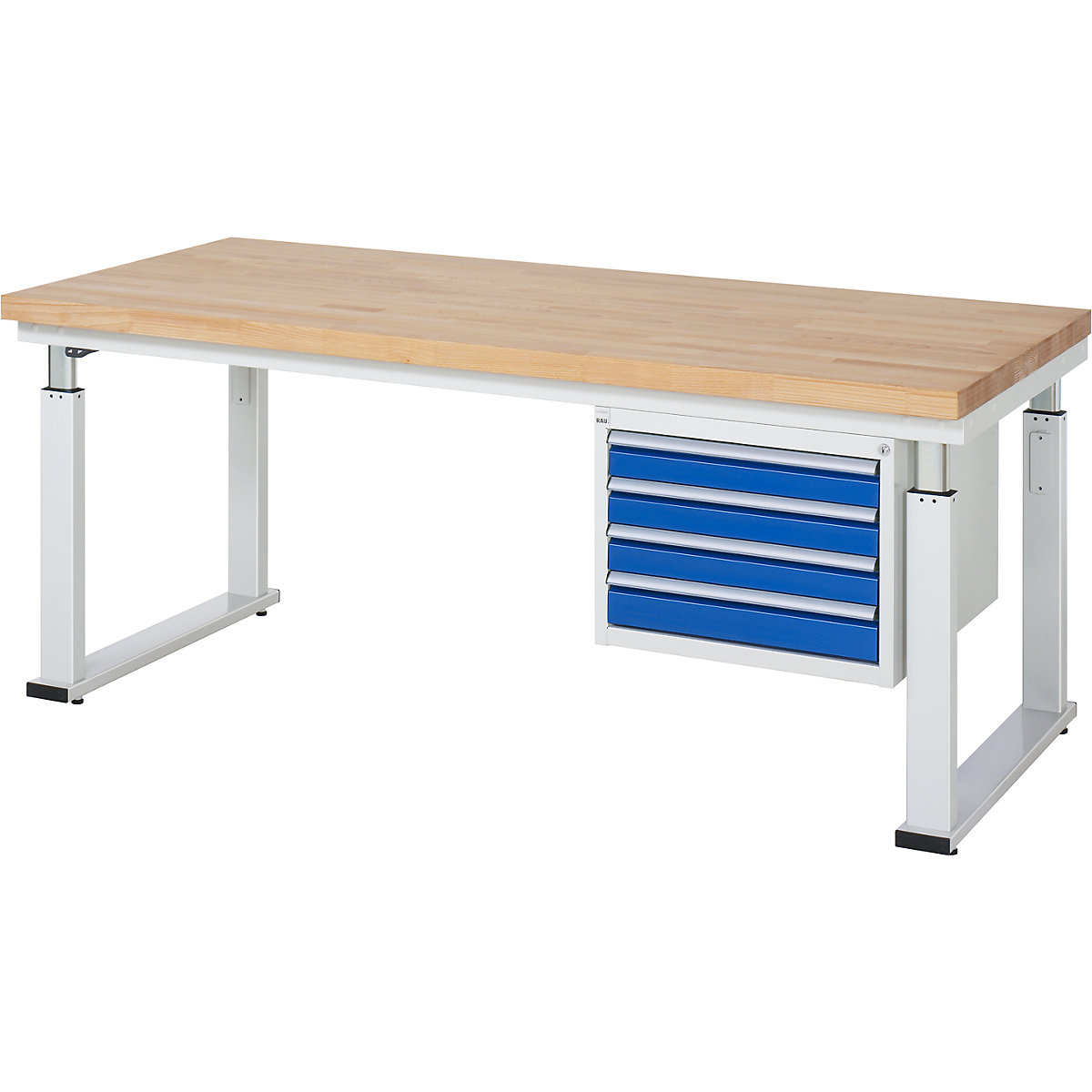 Contentor inferior com gavetas – RAU, LxP 580 x 650 mm, para a série de mesas 600, altura das gavetas 4 x 90 mm-0